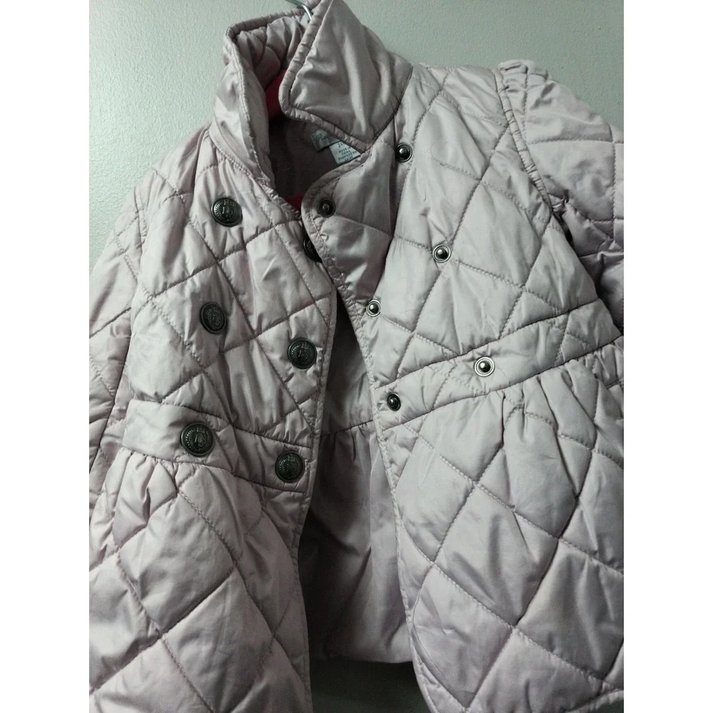 Ralph Lauren Baby Girls Plain Weave Quilted Jacket Pink Pockets Size 24 Months